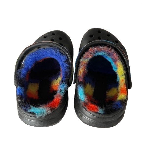 Rainbow Toddler Fuzzy Lined Crocs - Picture 5 of 6